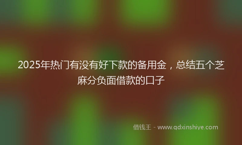 2025年热门有没有好下款的备用金，总结五个芝麻分负面借款的口子