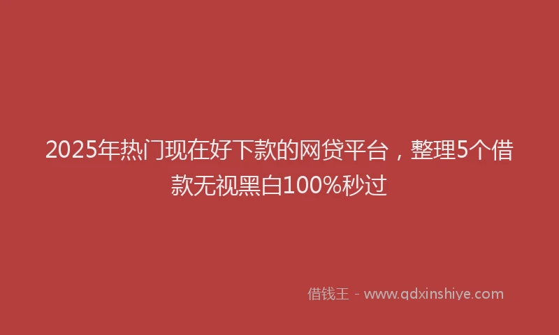 2025年热门现在好下款的网贷平台，整理5个借款无视黑白100%秒过