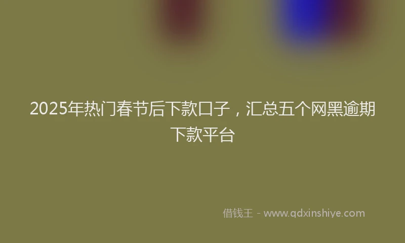 2025年热门春节后下款口子，汇总五个网黑逾期下款平台
