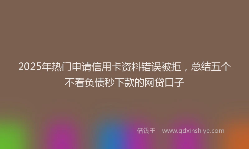 2025年热门申请信用卡资料错误被拒，总结五个不看负债秒下款的网贷口子