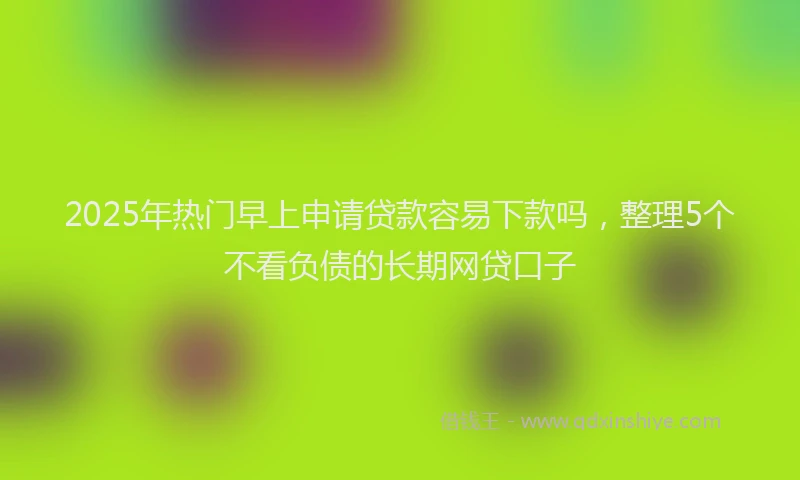 2025年热门早上申请贷款容易下款吗，整理5个不看负债的长期网贷口子