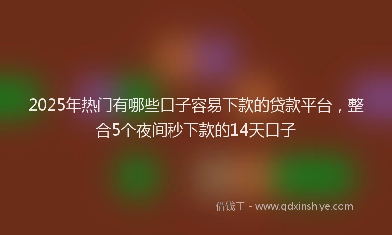 2025年热门有哪些口子容易下款的贷款平台，整合5个夜间秒下款的14天口子