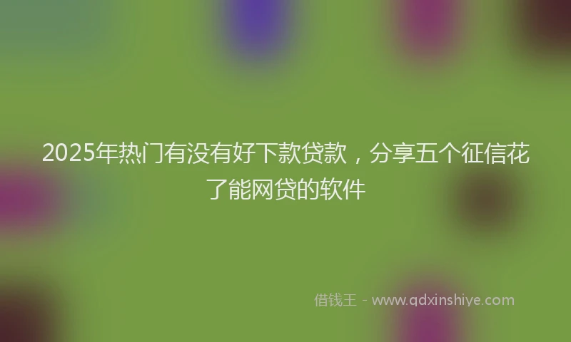 2025年热门有没有好下款贷款，分享五个征信花了能网贷的软件
