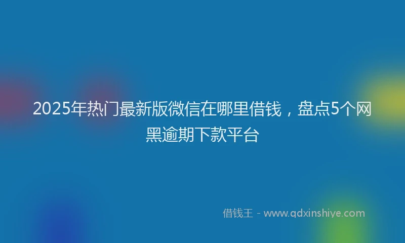2025年热门最新版微信在哪里借钱，盘点5个网黑逾期下款平台