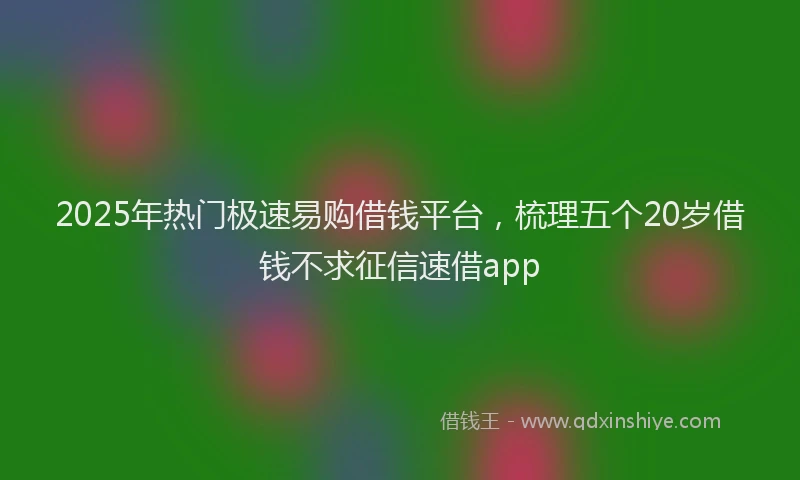 2025年热门极速易购借钱平台，梳理五个20岁借钱不求征信速借app
