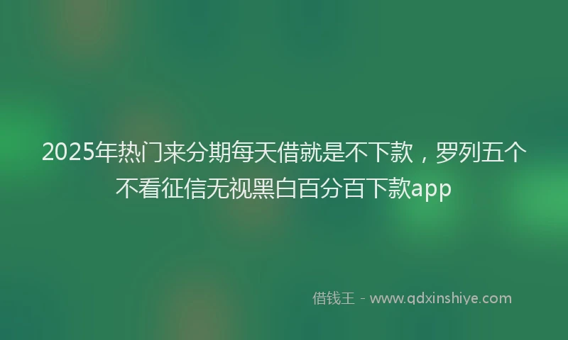 2025年热门来分期每天借就是不下款，罗列五个不看征信无视黑白百分百下款app