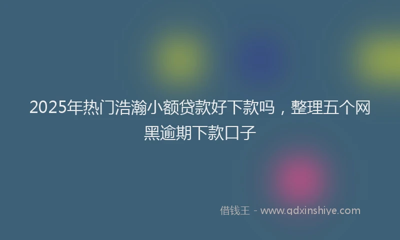 2025年热门浩瀚小额贷款好下款吗，整理五个网黑逾期下款口子