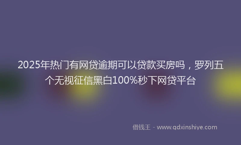 2025年热门有网贷逾期可以贷款买房吗，罗列五个无视征信黑白100%秒下网贷平台