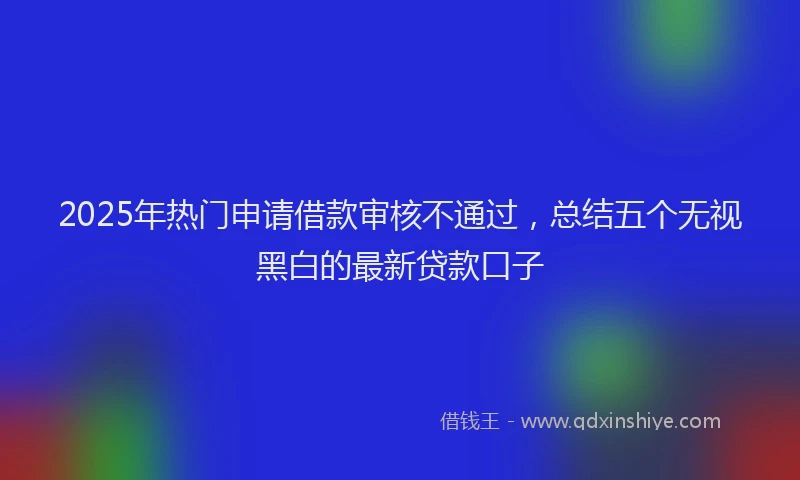 2025年热门申请借款审核不通过，总结五个无视黑白的最新贷款口子