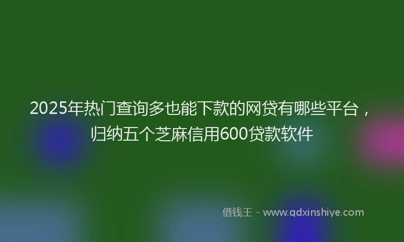 2025年热门查询多也能下款的网贷有哪些平台，归纳五个芝麻信用600贷款软件