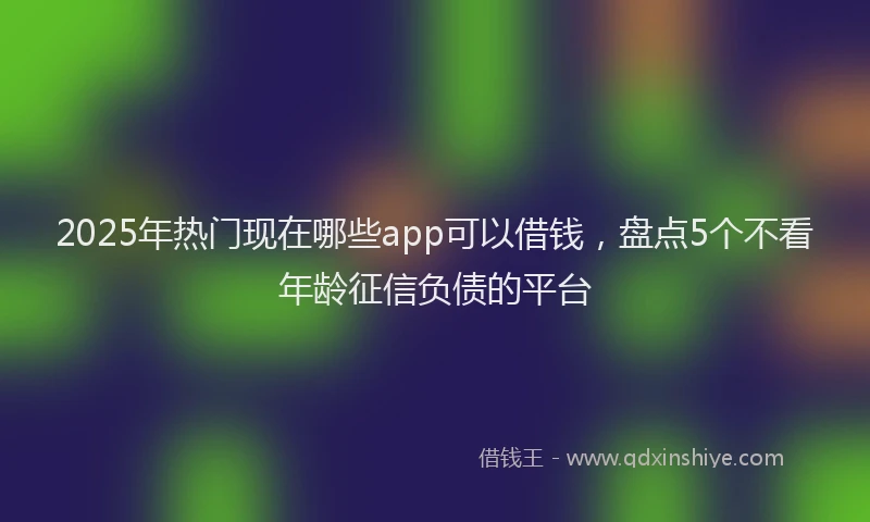 2025年热门现在哪些app可以借钱，盘点5个不看年龄征信负债的平台