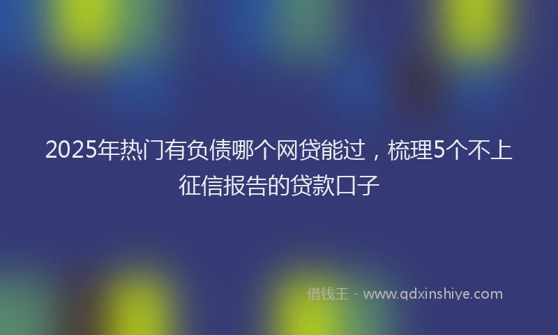 2025年热门有负债哪个网贷能过，梳理5个不上征信报告的贷款口子