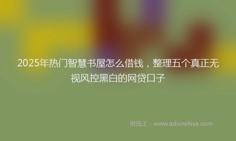 2025年热门智慧书屋怎么借钱，整理五个真正无视风控黑白的网贷口子