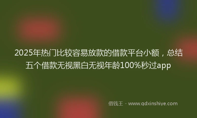 2025年热门比较容易放款的借款平台小额，总结五个借款无视黑白无视年龄100%秒过app