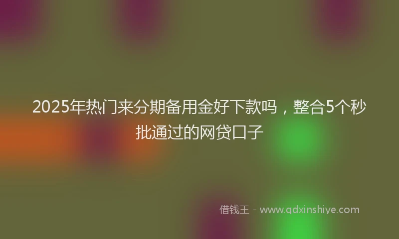 2025年热门来分期备用金好下款吗，整合5个秒批通过的网贷口子