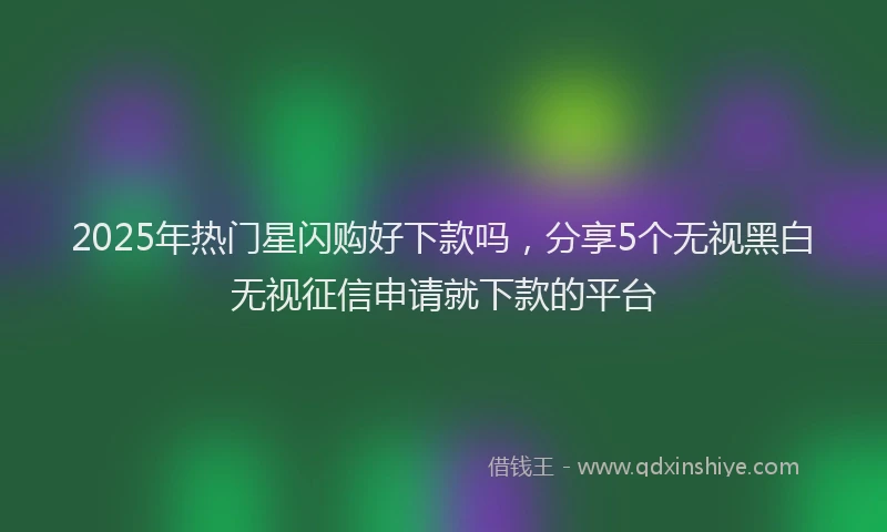 2025年热门星闪购好下款吗，分享5个无视黑白无视征信申请就下款的平台