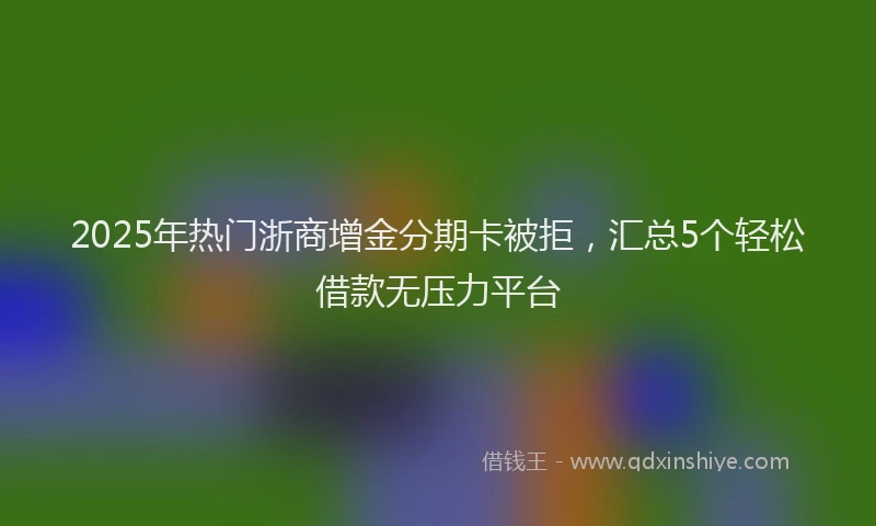 2025年热门浙商增金分期卡被拒，汇总5个轻松借款无压力平台