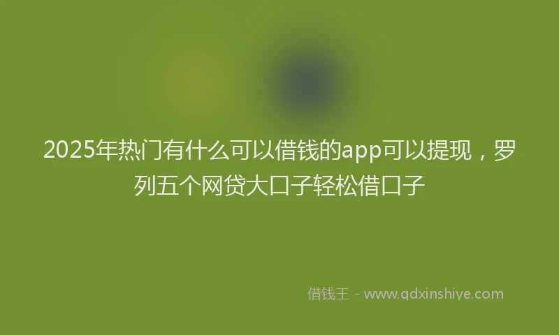 2025年热门有什么可以借钱的app可以提现，罗列五个网贷大口子轻松借口子