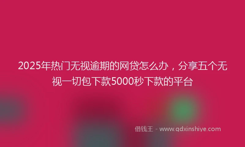 2025年热门无视逾期的网贷怎么办，分享五个无视一切包下款5000秒下款的平台