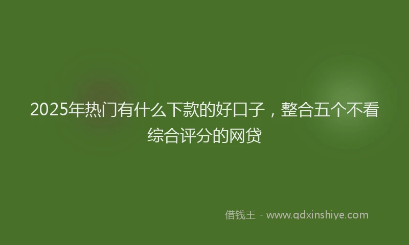 2025年热门有什么下款的好口子，整合五个不看综合评分的网贷