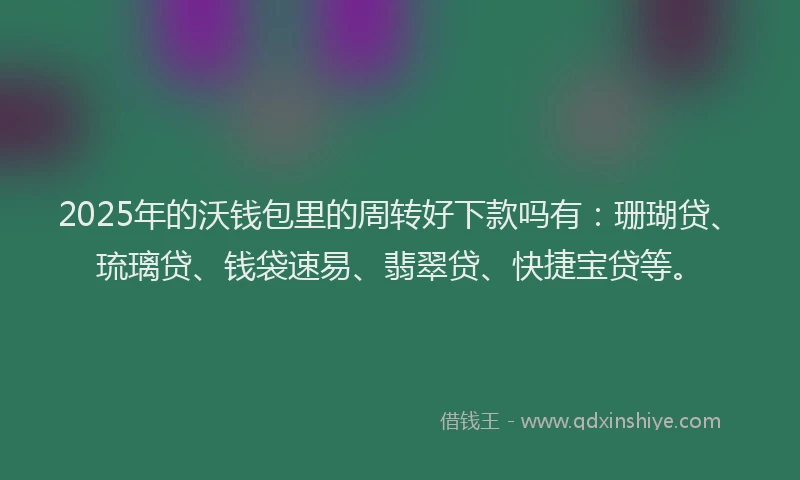 2025年的沃钱包里的周转好下款吗有：珊瑚贷、琉璃贷、钱袋速易、翡翠贷、快捷宝贷等。