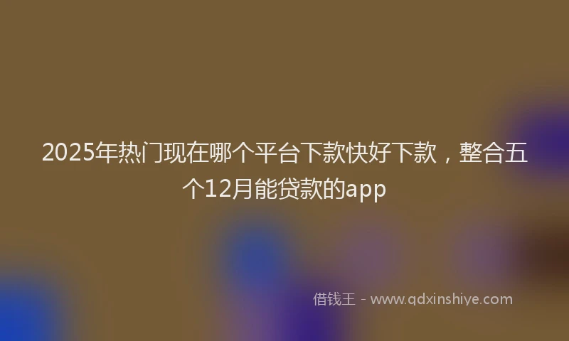 2025年热门现在哪个平台下款快好下款，整合五个12月能贷款的app