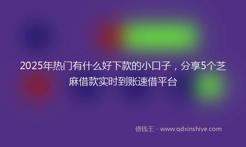 2025年热门有什么好下款的小口子，分享5个芝麻借款实时到账速借平台