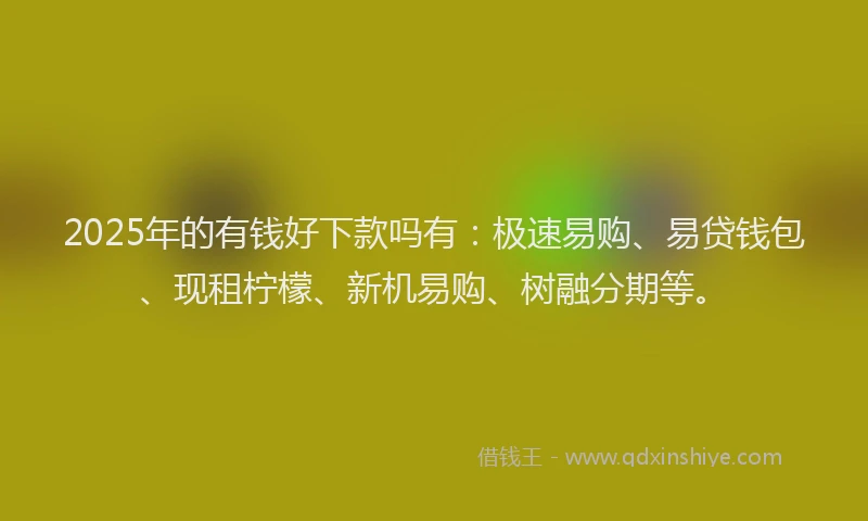 2025年的有钱好下款吗有：极速易购、易贷钱包、现租柠檬、新机易购、树融分期等。