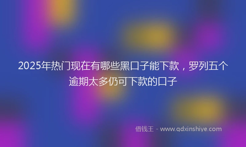2025年热门现在有哪些黑口子能下款，罗列五个逾期太多仍可下款的口子