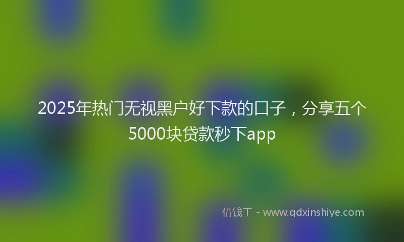2025年热门无视黑户好下款的口子，分享五个5000块贷款秒下app