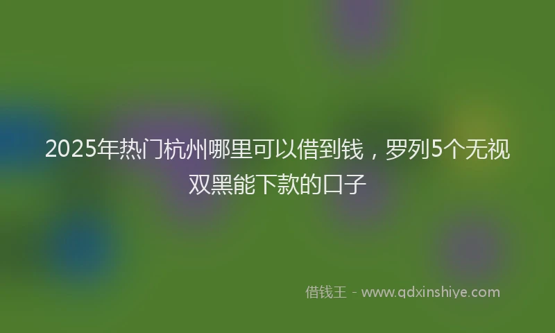 2025年热门杭州哪里可以借到钱，罗列5个无视双黑能下款的口子