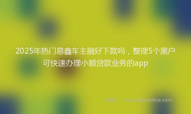 2025年热门易鑫车主融好下款吗，整理5个黑户可快速办理小额贷款业务的app