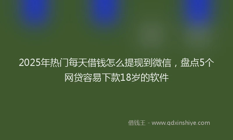 2025年热门每天借钱怎么提现到微信，盘点5个网贷容易下款18岁的软件