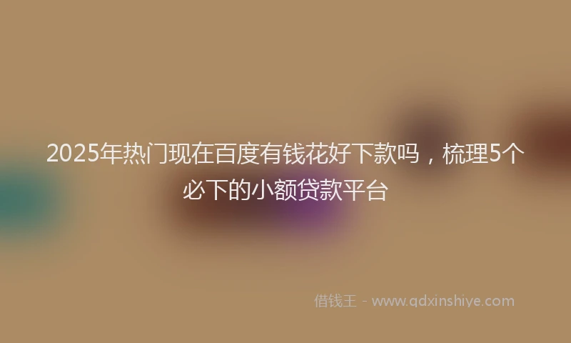 2025年热门现在百度有钱花好下款吗，梳理5个必下的小额贷款平台