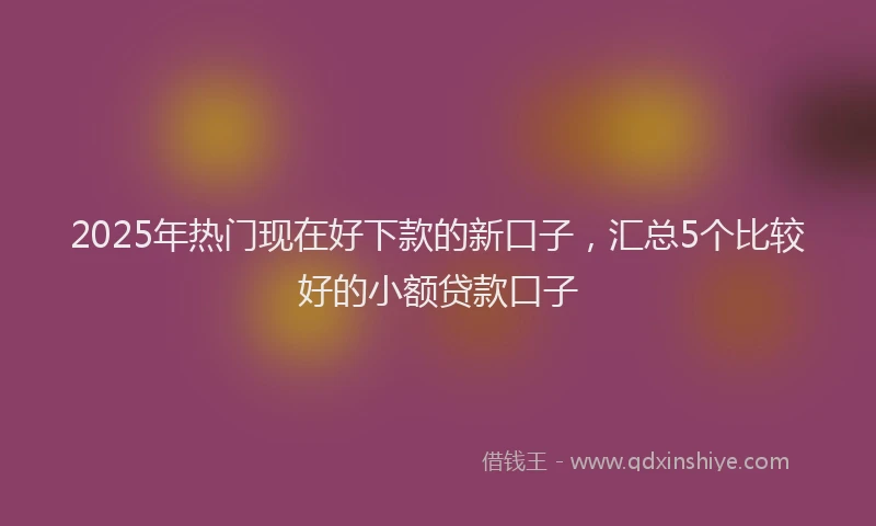 2025年热门现在好下款的新口子，汇总5个比较好的小额贷款口子