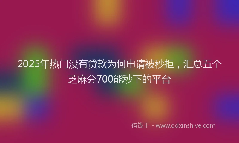 2025年热门没有贷款为何申请被秒拒，汇总五个芝麻分700能秒下的平台