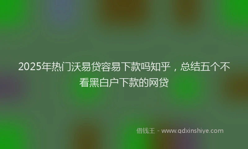 2025年热门沃易贷容易下款吗知乎，总结五个不看黑白户下款的网贷