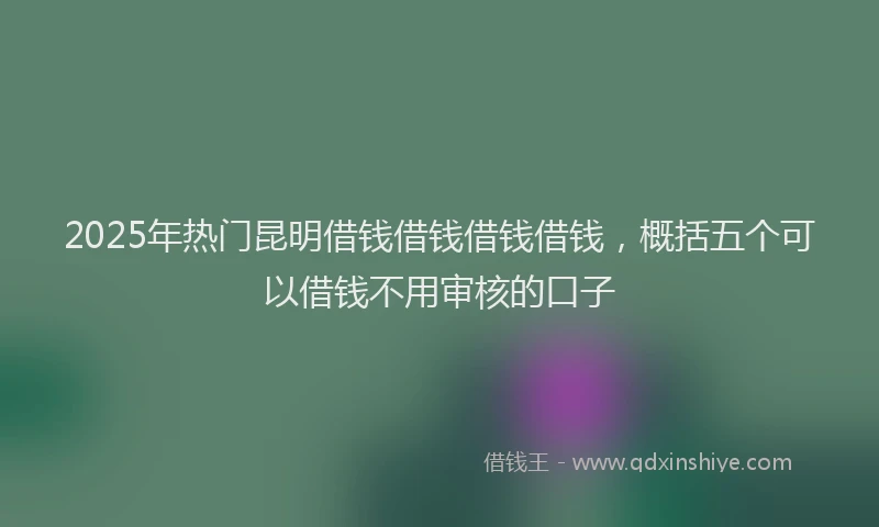 2025年热门昆明借钱借钱借钱借钱，概括五个可以借钱不用审核的口子