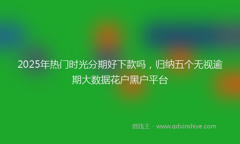 2025年热门时光分期好下款吗，归纳五个无视逾期大数据花户黑户平台