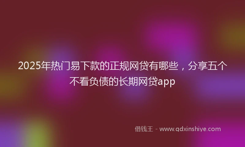2025年热门易下款的正规网贷有哪些，分享五个不看负债的长期网贷app