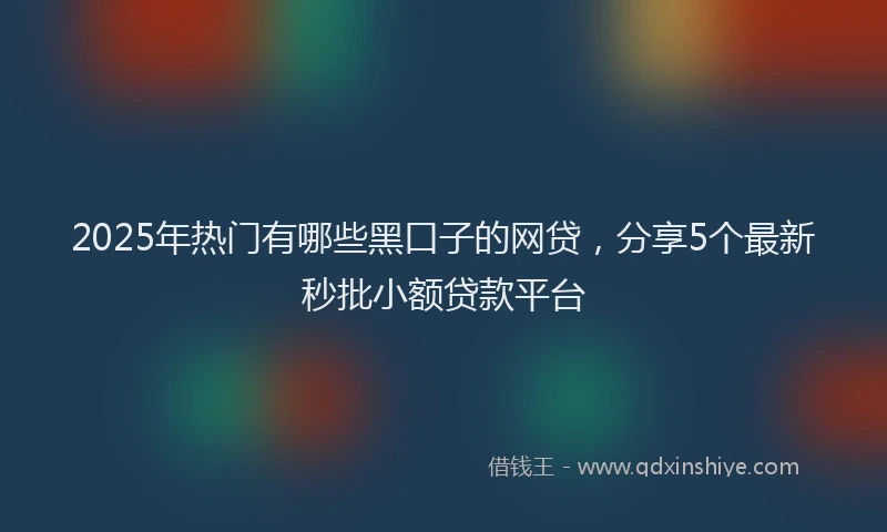 2025年热门有哪些黑口子的网贷，分享5个最新秒批小额贷款平台