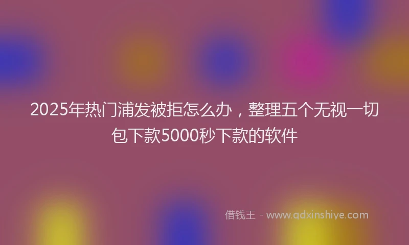 2025年热门浦发被拒怎么办，整理五个无视一切包下款5000秒下款的软件