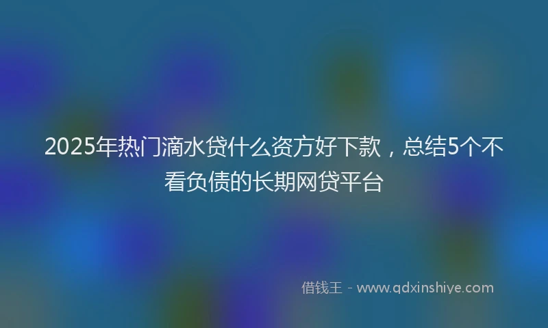 2025年热门滴水贷什么资方好下款，总结5个不看负债的长期网贷平台