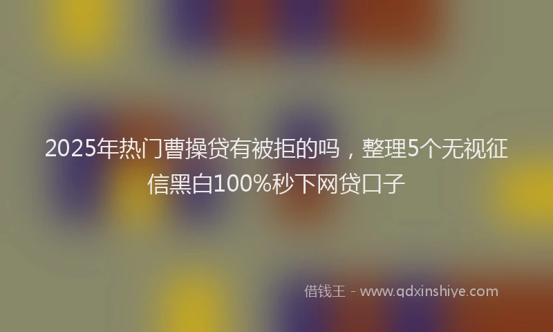 2025年热门曹操贷有被拒的吗，整理5个无视征信黑白100%秒下网贷口子