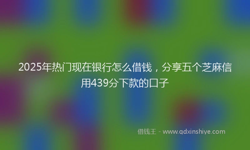 2025年热门现在银行怎么借钱，分享五个芝麻信用439分下款的口子