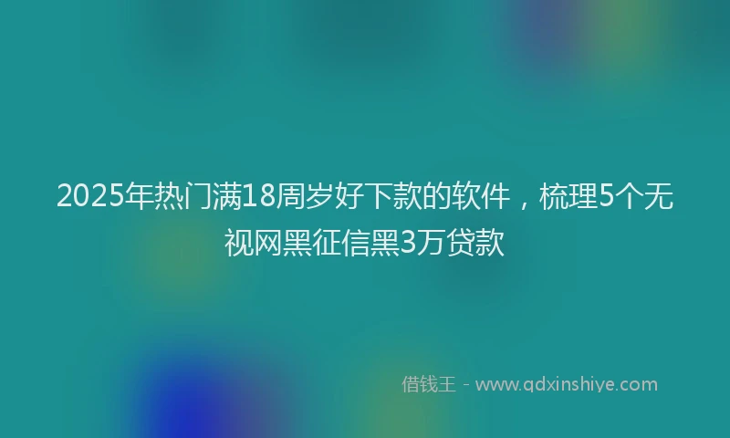 2025年热门满18周岁好下款的软件，梳理5个无视网黑征信黑3万贷款