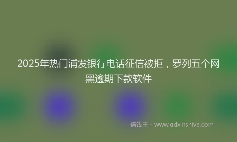 2025年热门浦发银行电话征信被拒，罗列五个网黑逾期下款软件