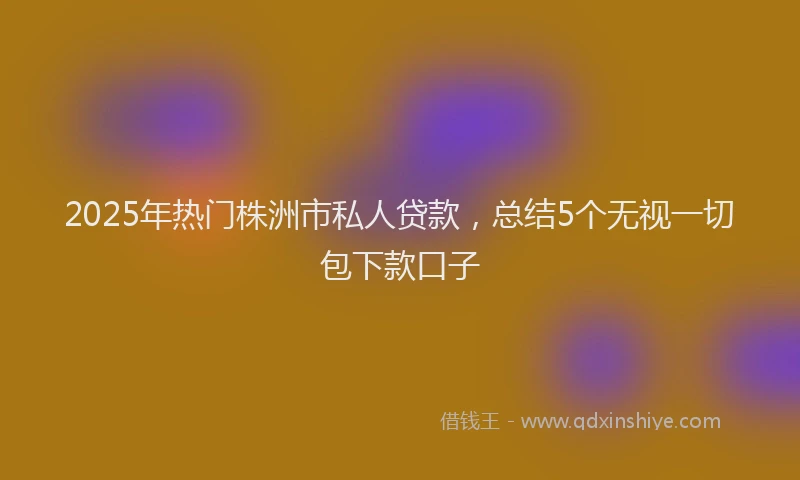 2025年热门株洲市私人贷款，总结5个无视一切包下款口子
