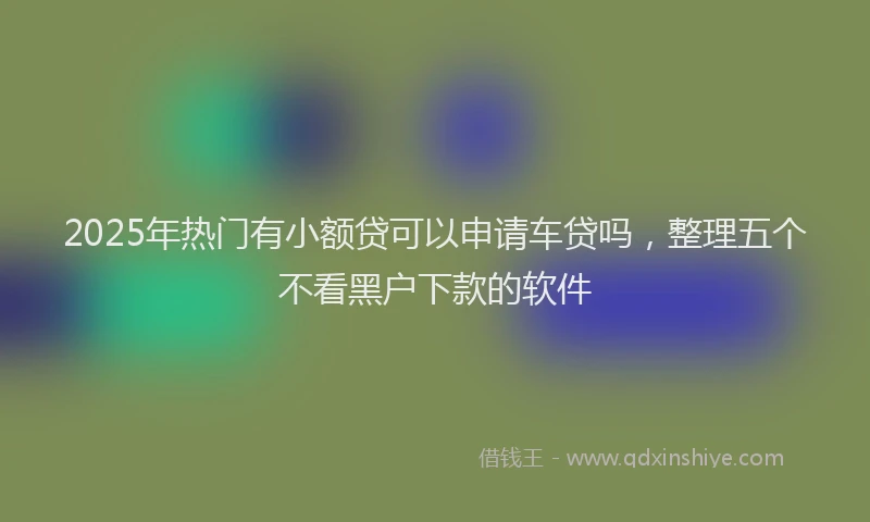2025年热门有小额贷可以申请车贷吗，整理五个不看黑户下款的软件