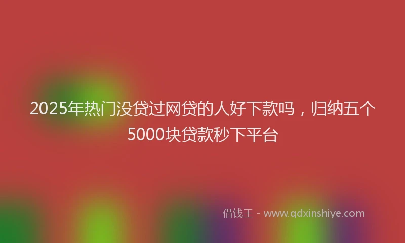2025年热门没贷过网贷的人好下款吗，归纳五个5000块贷款秒下平台